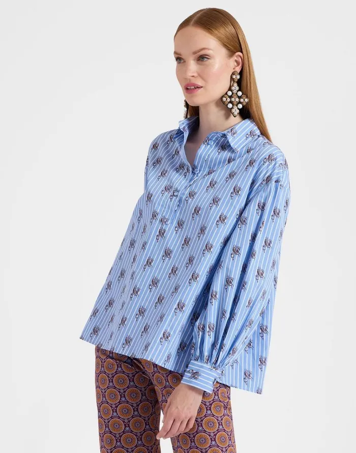 La Double J Poet Shirt Gryphos Light Blue Women Shirts and Tops