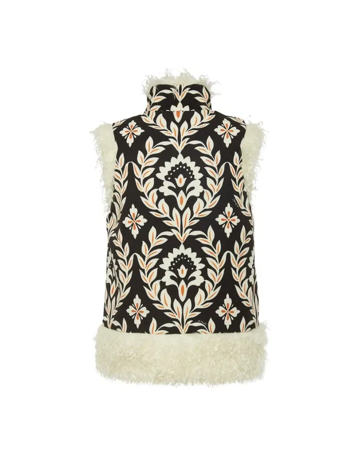 La Double J Sleeveless Folk Jacket Ghirlanda Black Women Outerwear La Double J Sleeveless Folk Jacket Ghirlanda Black Women Outerwear