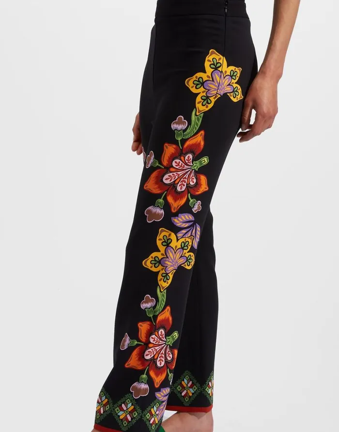 La Double J Stretch Pants Place Folk Flowers Nero Place Women Shorts and Pants La Double J Stretch Pants Place Folk Flowers Nero Place Women Shorts and Pants