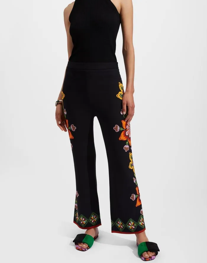 La Double J Stretch Pants Place Folk Flowers Nero Place Women Shorts and Pants La Double J Stretch Pants Place Folk Flowers Nero Place Women Shorts and Pants