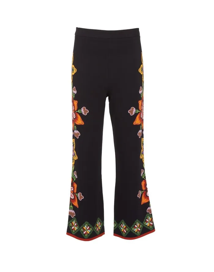 La Double J Stretch Pants Place Folk Flowers Nero Place Women Shorts and Pants La Double J Stretch Pants Place Folk Flowers Nero Place Women Shorts and Pants