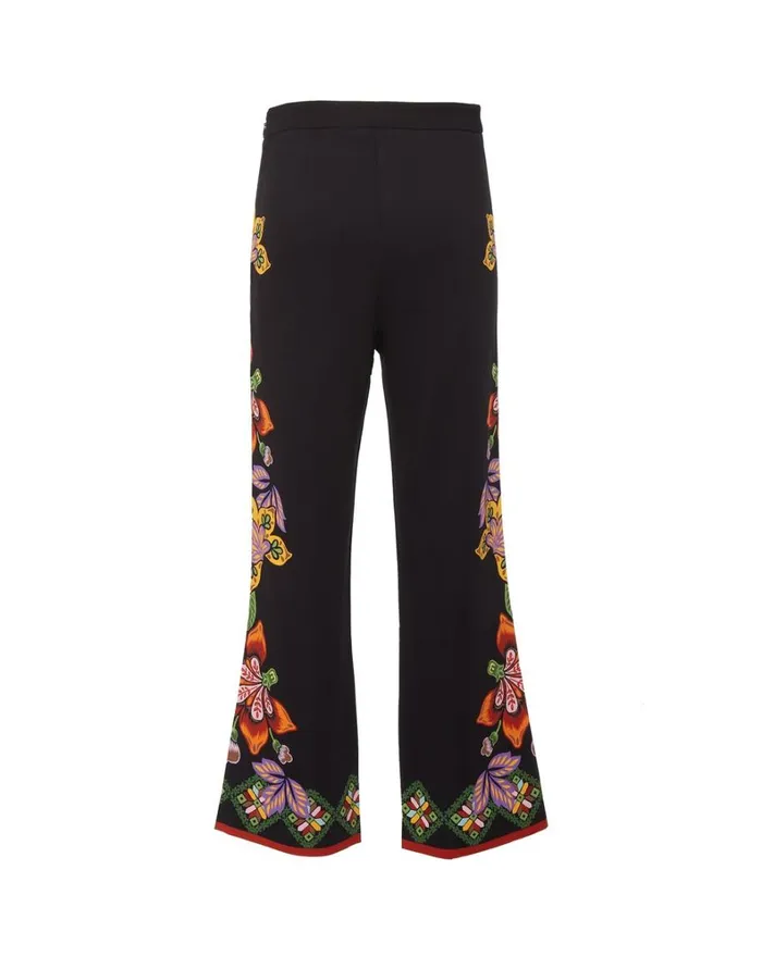 La Double J Stretch Pants Place Folk Flowers Nero Place Women Shorts and Pants La Double J Stretch Pants Place Folk Flowers Nero Place Women Shorts and Pants