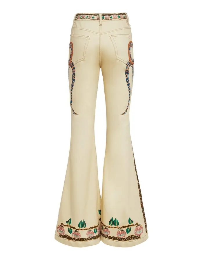 La Double J Superflare Jeans Eve Ecru Women Shorts and Pants La Double J Superflare Jeans Eve Ecru Women Shorts and Pants