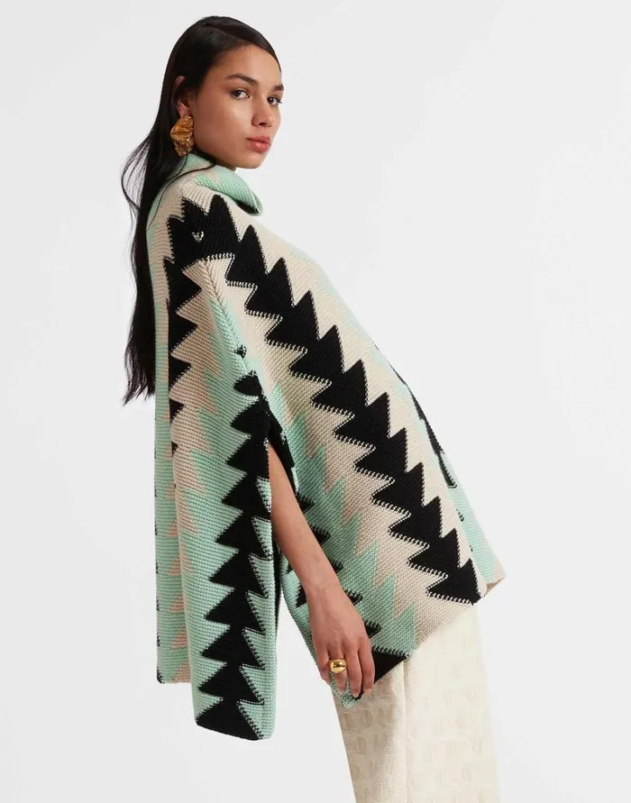 La Double J Trine Cape Mint Women Knitwear