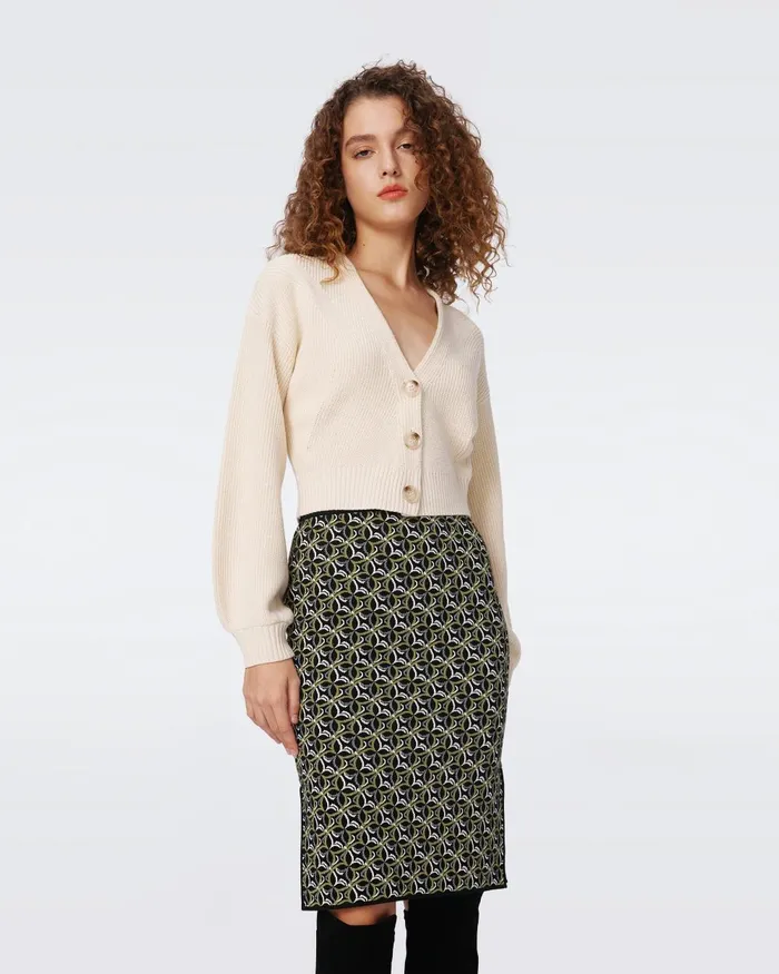 Leslie Cardigan Cream Women DVF Sweaters and Knits