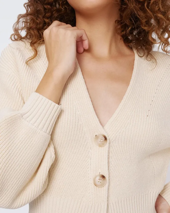 Leslie Cardigan Cream Women DVF Sweaters and Knits