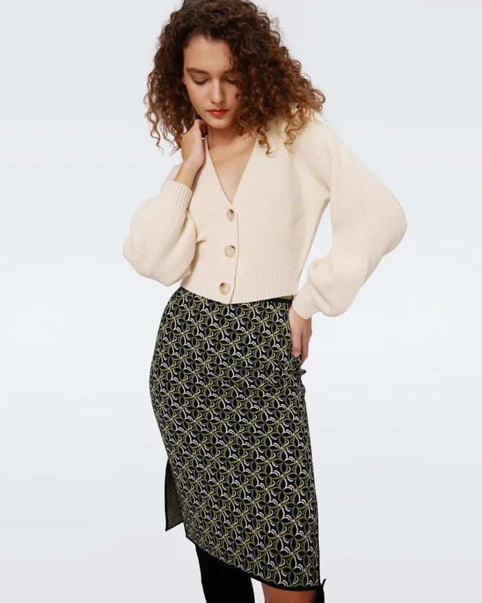 Leslie Cardigan Cream Women DVF Sweaters and Knits