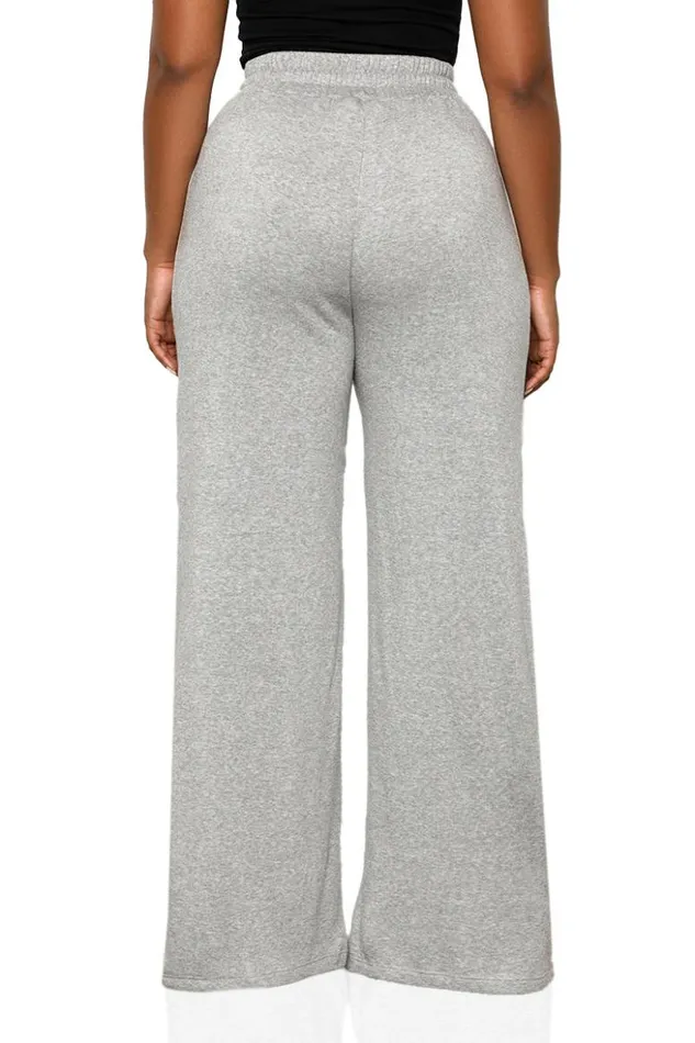 Lilly039s Kloset Bottoms Side Stripe Wide Leg Jogger Pants Grey Multi 8211 Women