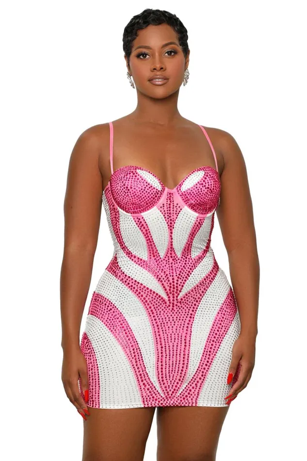 Lilly039s Kloset Dresses Gemstone Glam Mini Dress Pink 8211 Women