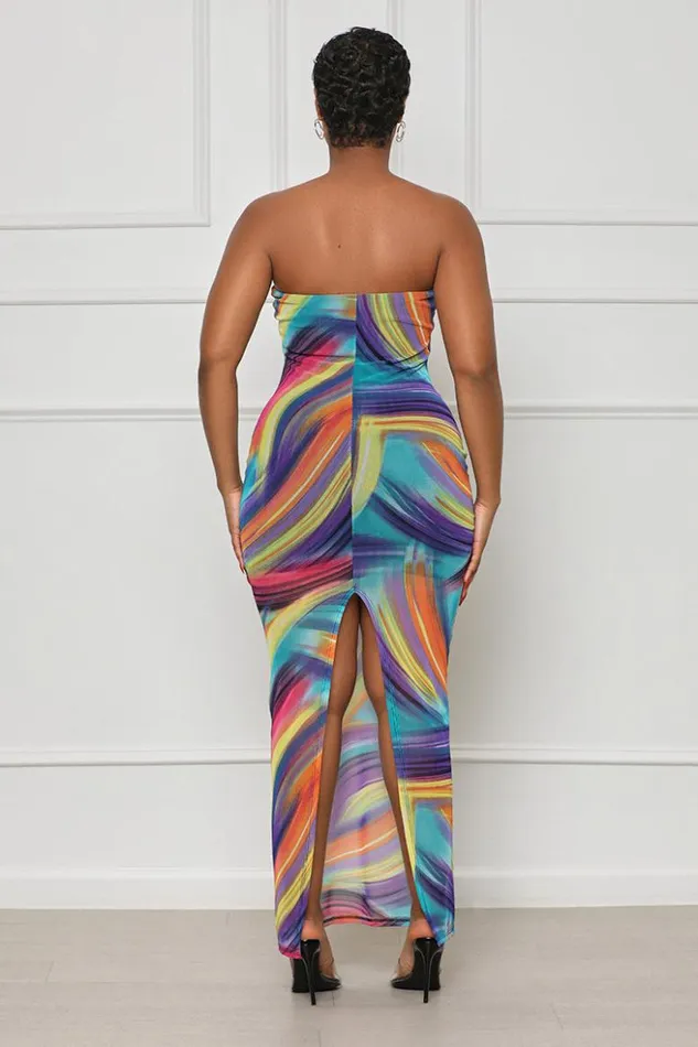 Lilly039s Kloset Dresses Living In Color Maxi Dress Purple Multi FINAL SALE 8211 Women