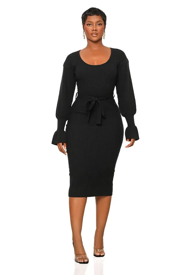 Lilly039s Kloset Dresses Scoop Me Away Sweater Dress Black FINAL SALE 8211 Women