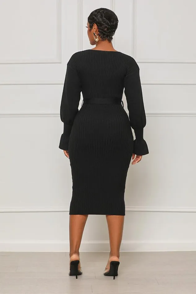 Lilly039s Kloset Dresses Scoop Me Away Sweater Dress Black FINAL SALE 8211 Women