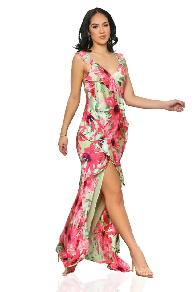 Lilly039s Kloset Dresses Spring Dreams Floral Maxi Dress Pink Multi FINAL SALE 8211 Women