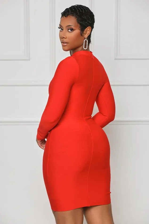 Lilly039s Kloset Dresses True Desire Embellished Bandage Dress Red FINAL SALE 8211 Women