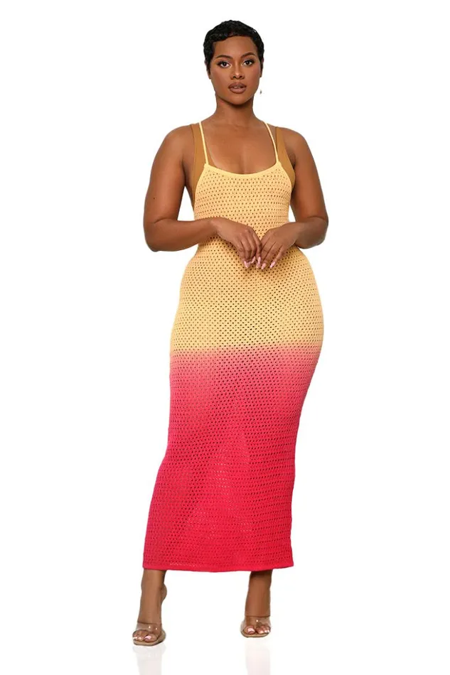 Lilly039s Kloset Dresses Vacay Sunset Swimsuit Cover Up Orange Multi FINAL SALE 8211 Women