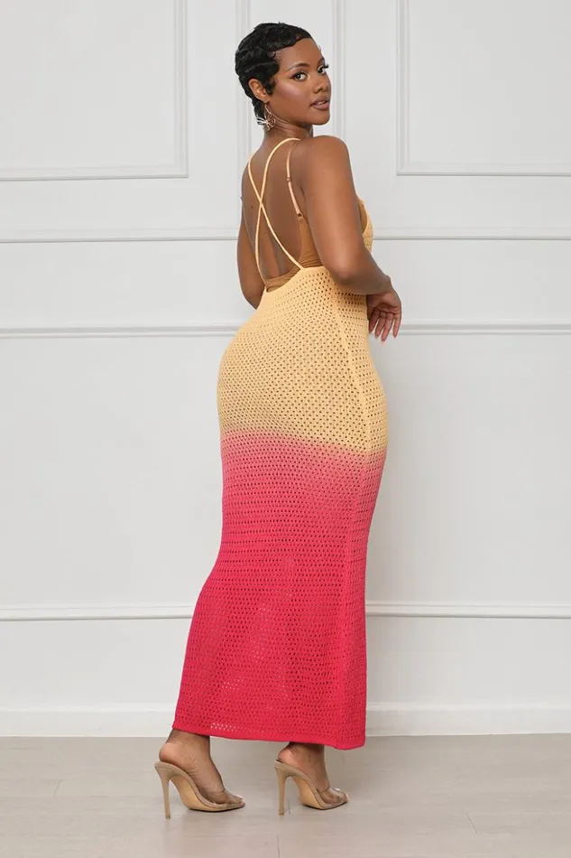 Lilly039s Kloset Dresses Vacay Sunset Swimsuit Cover Up Orange Multi FINAL SALE 8211 Women