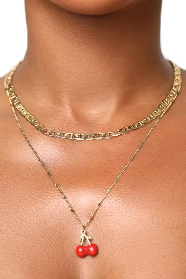 Lilly039s Kloset Jewelry Cherry Popped Layered Necklace Gold Multi 8211 Women