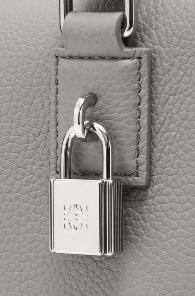 Loewe Amazona 23 Bag In Soft Grained Calfskin Pearl Grey Women Tote and Top Handle Bags