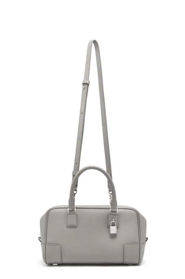 Loewe Amazona 23 Bag In Soft Grained Calfskin Pearl Grey Women Tote and Top Handle Bags