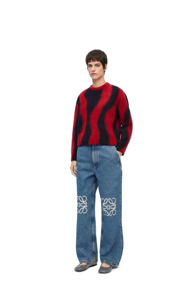 Loewe Anagram Baggy Jeans In Denim Jeans Blue Women Denim