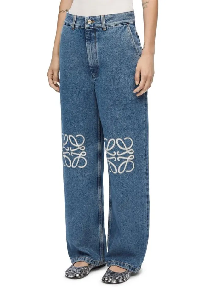 Loewe Anagram Baggy Jeans In Denim Jeans Blue Women Denim