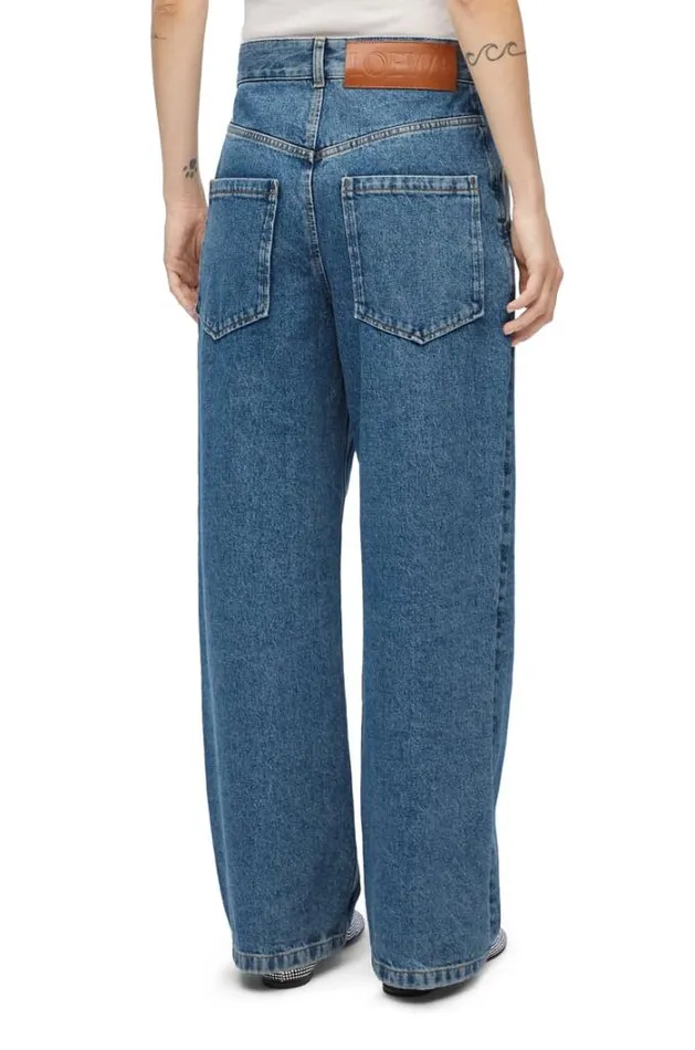 Loewe Anagram Baggy Jeans In Denim Jeans Blue Women Denim