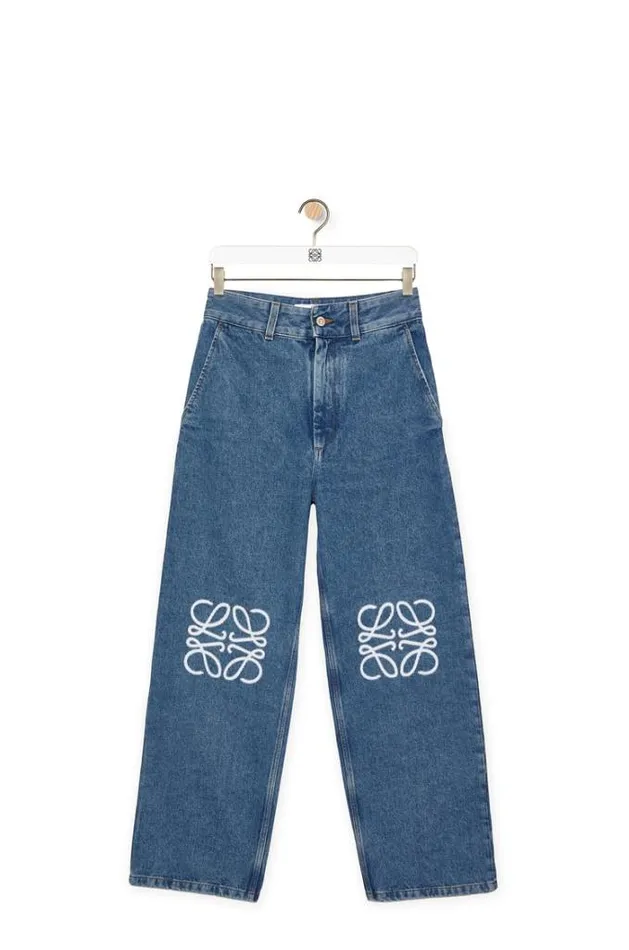 Loewe Anagram Baggy Jeans In Denim Jeans Blue Women Denim