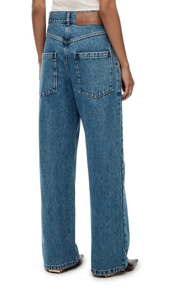 Loewe Anagram Baggy Jeans In Denim Jeans Blue Women Denim
