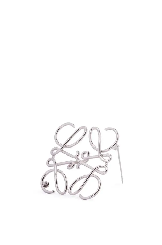 Loewe Anagram Brooch In Metal Palladium Women Costume Jewellery Loewe Anagram Brooch In Metal Palladium Women Costume Jewellery