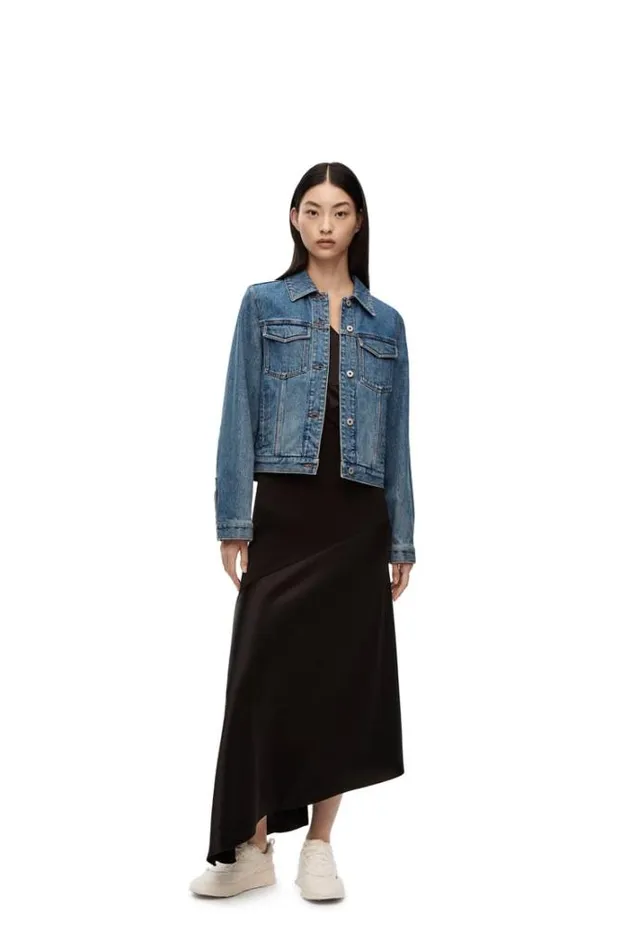 Loewe Anagram Jacket In Denim Mid Blue Denim Women Denim