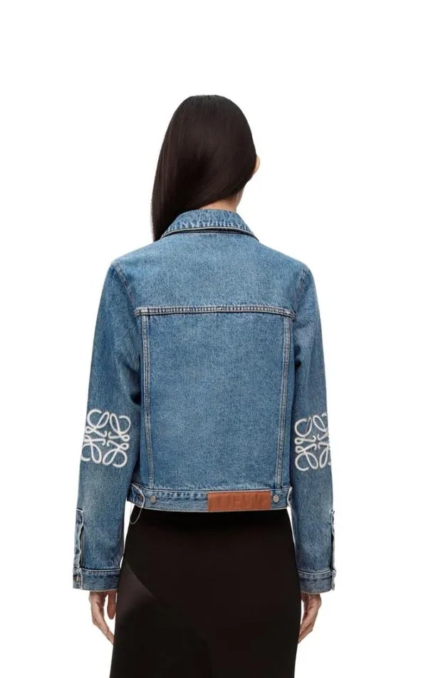 Loewe Anagram Jacket In Denim Mid Blue Denim Women Denim