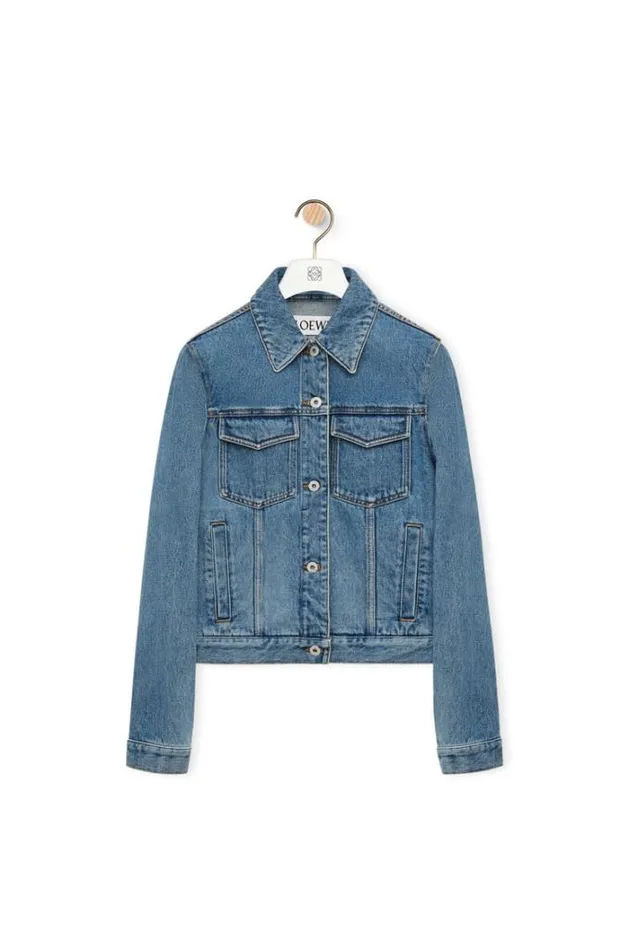 Loewe Anagram Jacket In Denim Mid Blue Denim Women Denim