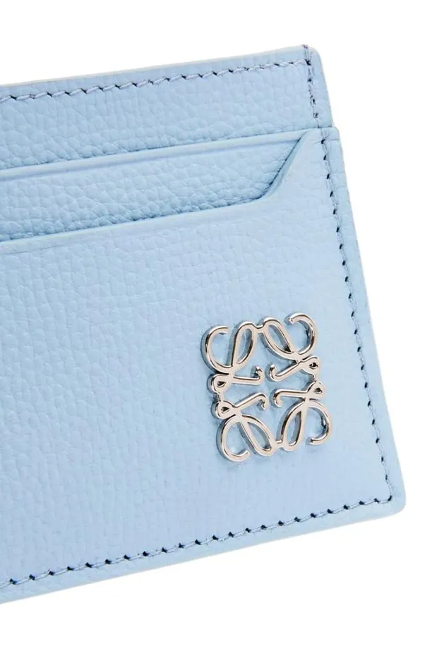 Loewe Anagram Plain Cardholder In Pebble Grain Calfskin Dusty Blue Women Cardholders and Coin Purses