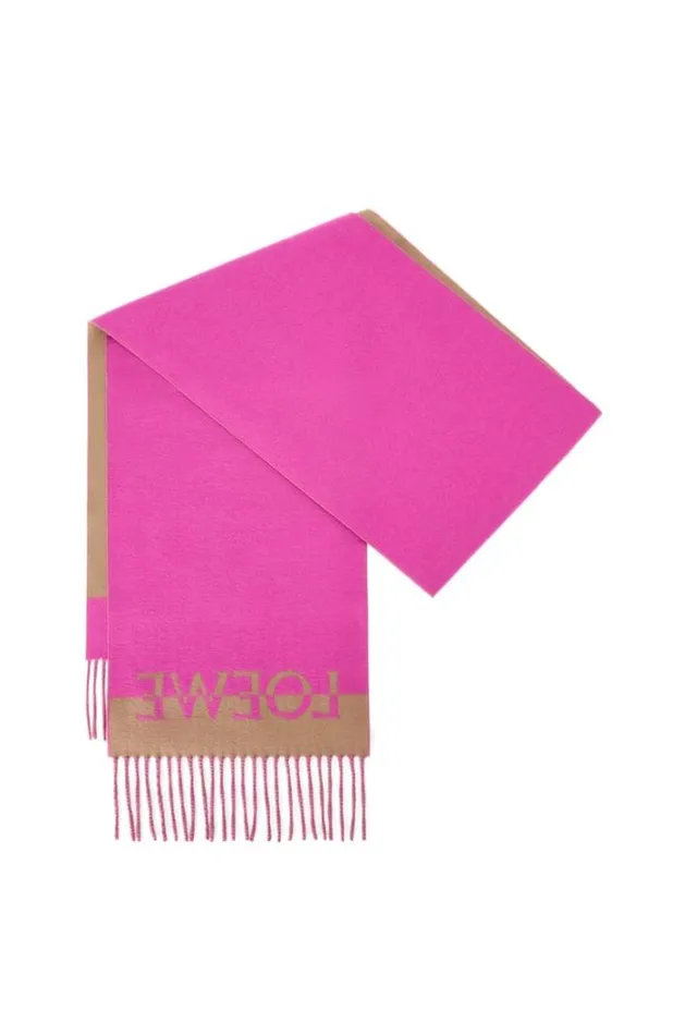 Loewe Bicolour LOEWE Scarf In Wool And Cashmere Light Caramelpink Women Scarves