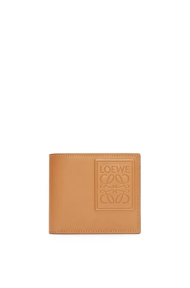 Loewe Bifold Wallet In Satin Calfskin Warm Desert Men Wallets