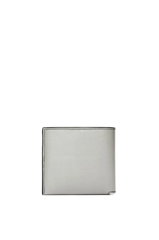 Loewe Bifold Wallet In Shiny Nappa Calfskin Pearl Greydark Grey Men Wallets