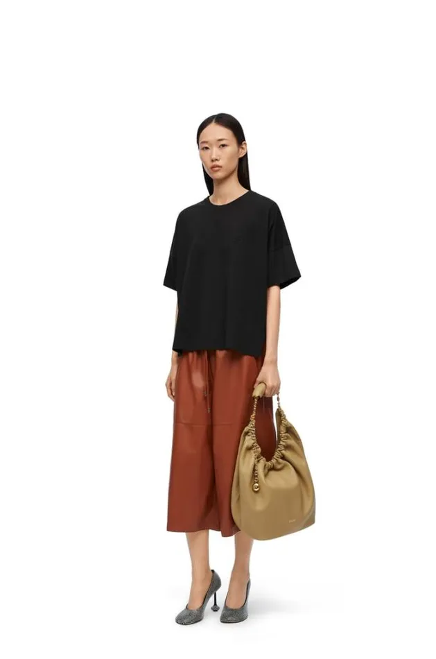 Loewe Boxy Fit Tshirt In Cotton Black Women Tshirts and Sweatshirts