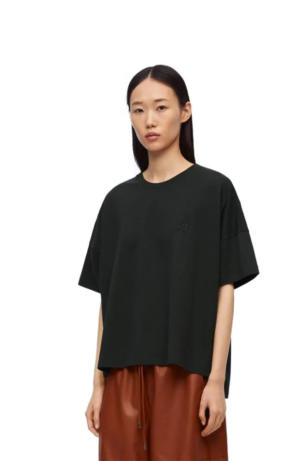 Loewe Boxy Fit Tshirt In Cotton Black Women Tshirts and Sweatshirts