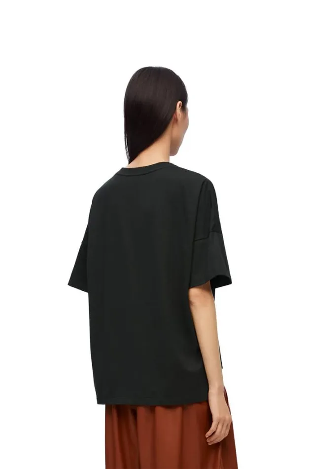 Loewe Boxy Fit Tshirt In Cotton Black Women Tshirts and Sweatshirts