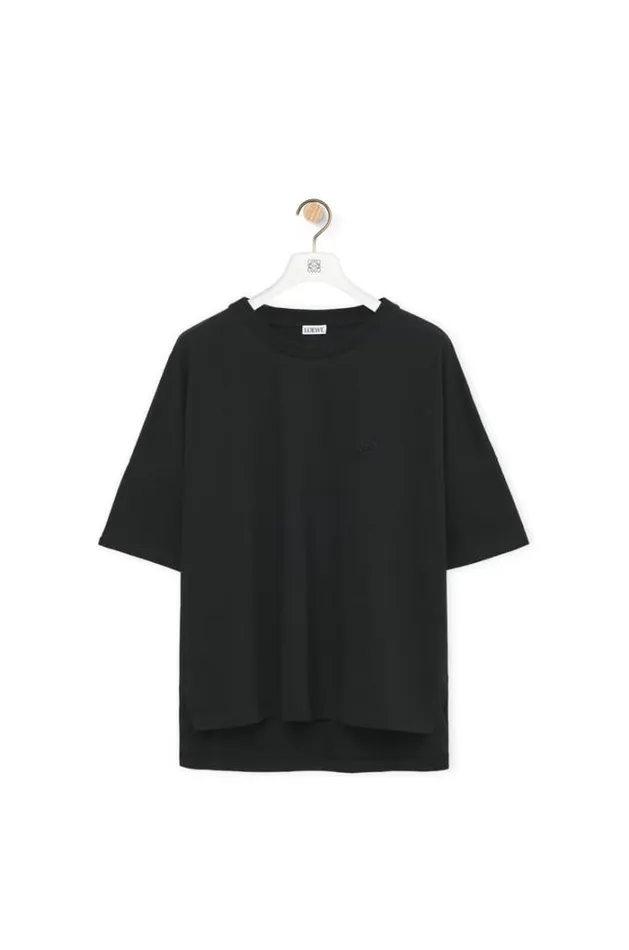 Loewe Boxy Fit Tshirt In Cotton Black Women Tshirts and Sweatshirts