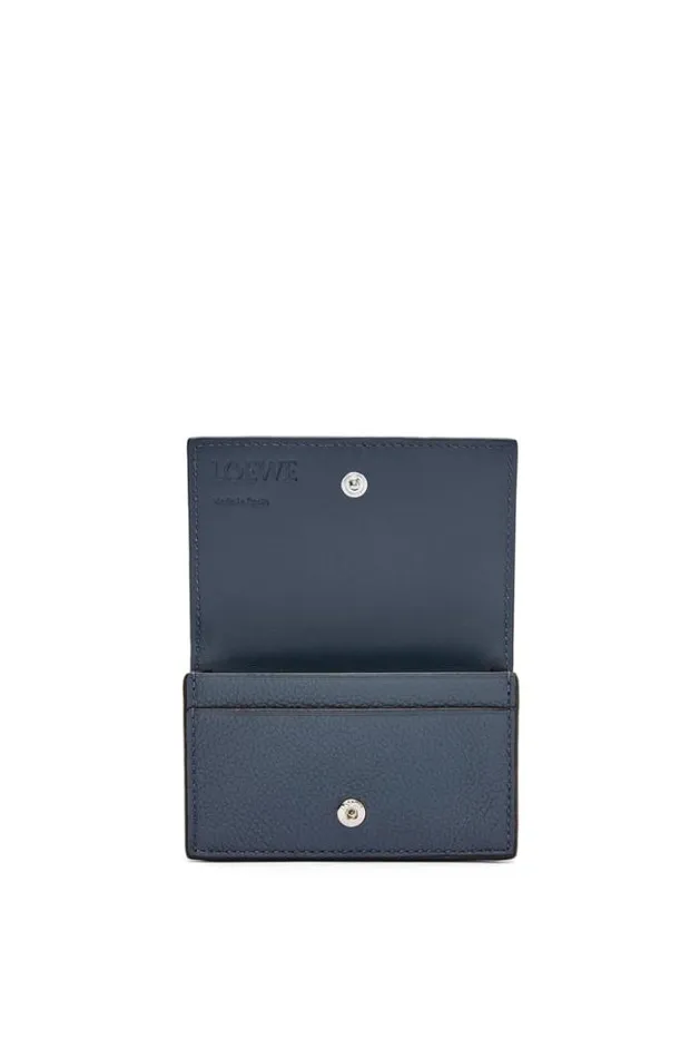 Loewe Business Cardholder In Soft Grained Calfskin Onyx Blue Men Card Cases and Coin Purses