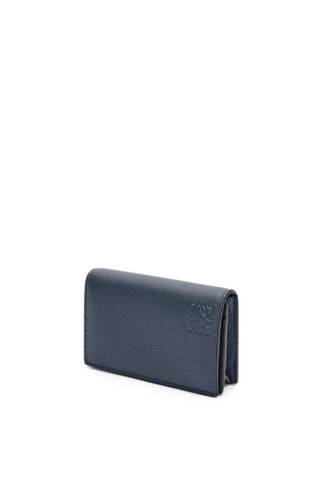 Loewe Business Cardholder In Soft Grained Calfskin Onyx Blue Men Card Cases and Coin Purses