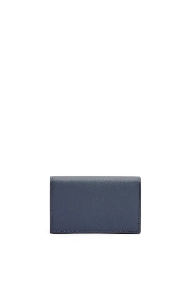 Loewe Business Cardholder In Soft Grained Calfskin Onyx Blue Men Card Cases and Coin Purses