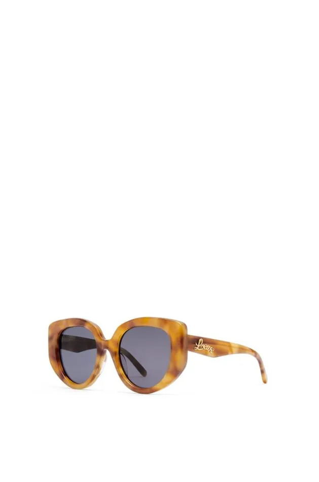 Loewe Butterfly Sunglasses In Acetate Shiny Blonde Havanasmoke Women Sunglasses