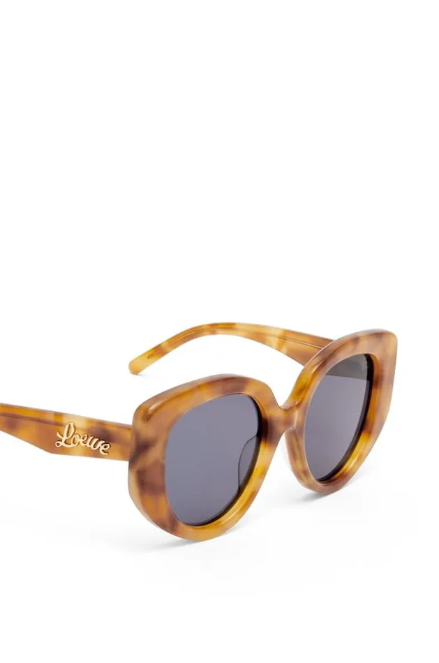 Loewe Butterfly Sunglasses In Acetate Shiny Blonde Havanasmoke Women Sunglasses