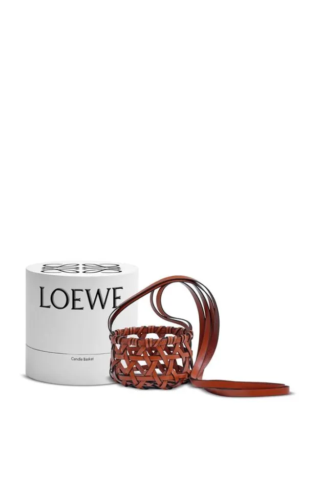 Loewe Candle Basket Shiny Light Brown Women Home Scents