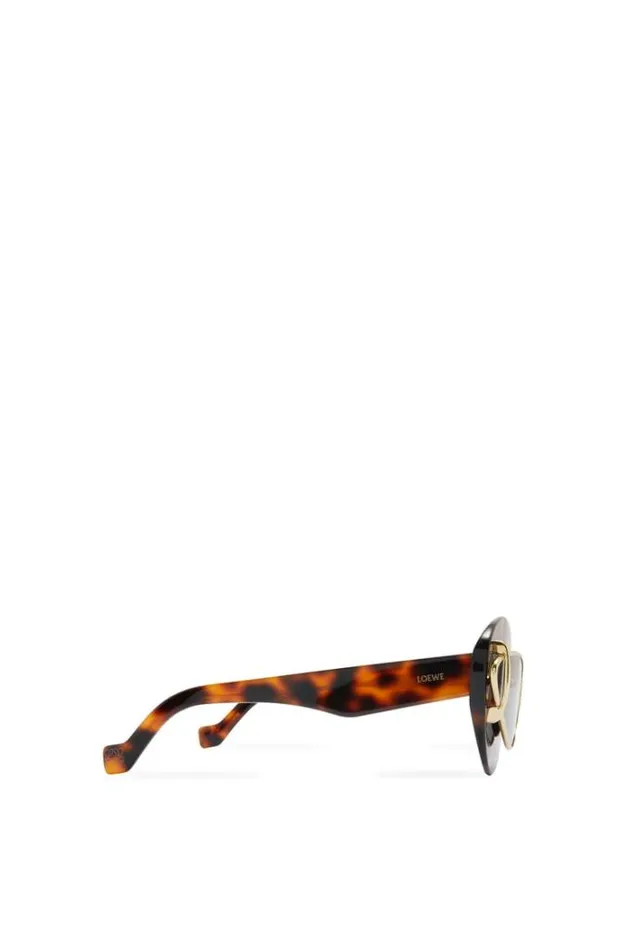 Loewe Cateye Double Frame Sunglasses In Acetate And Metal Dark Havana Women Sunglasses