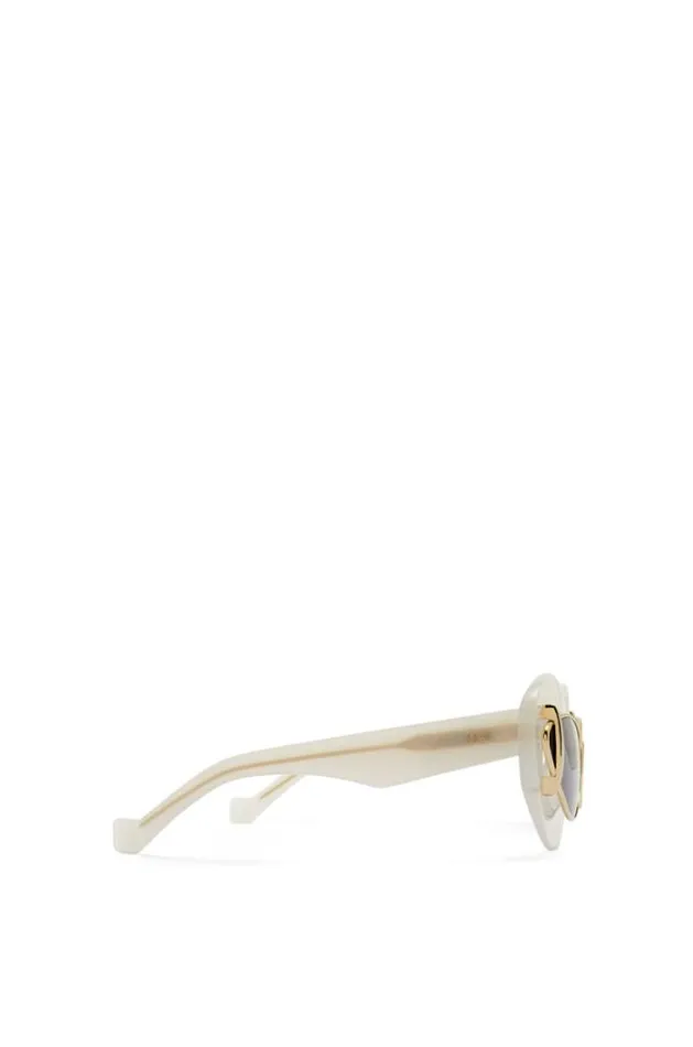 Loewe Cateye Double Frame Sunglasses In Acetate And Metal Ivorybrown Men Sunglasses