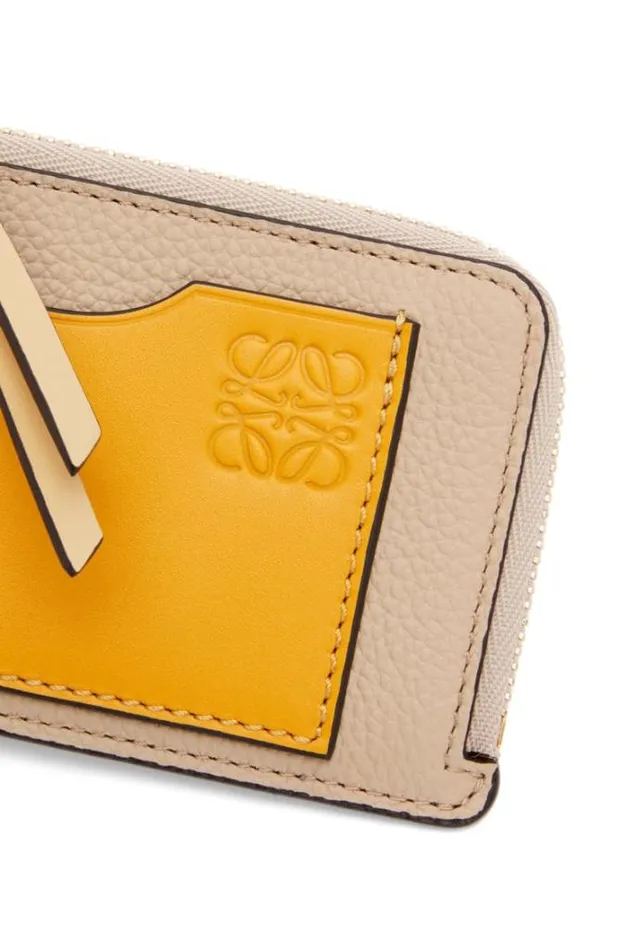 Loewe Coin Cardholder In Soft Grained Calfskin Paper Craftsunflower Women Cardholders and Coin Purses