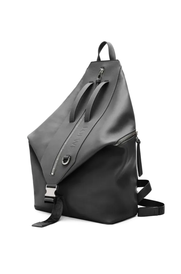 Loewe Convertible Backpack In Classic Calfskin Black Men Backpacks